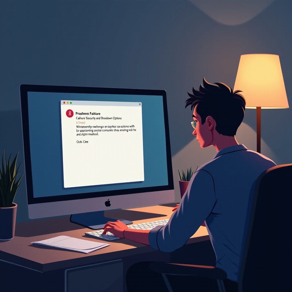 فشل في عرض خيارات الأمان والإيقاف